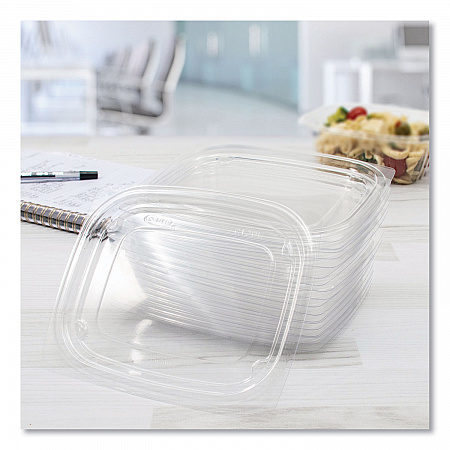 ClearPac Clear Container Lids, Flat, 4.9 x 5.9, Clear, Plastic, 63/Pack, 16 Packs/Carton (C12DLR)