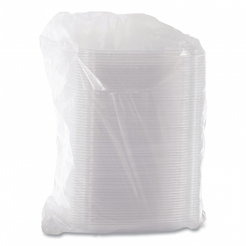 ClearPac Clear Container Lids, Dome, 6.5 x 7.5, Clear, Plastic, 63/Pack, 8 Packs/Carton (C32DDLR)