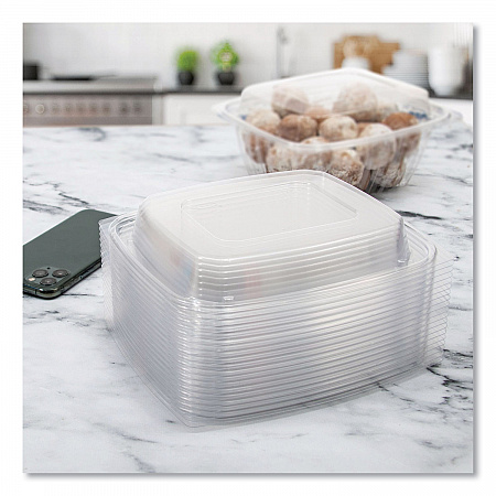 ClearPac Clear Container Lids, Dome, 6.5 x 7.5, Clear, Plastic, 63/Pack, 8 Packs/Carton (C32DDLR)