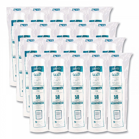 High-Impact Polystyrene Cold Cups, 14 oz, Plastic, Translucent, 50/Sleeve. 20 Sleeves/Carton (Y14)
