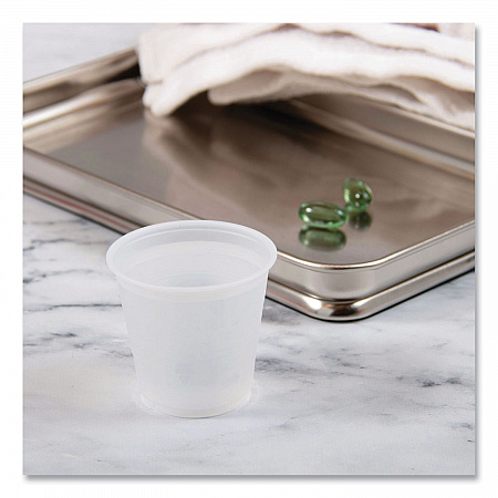 High-Impact Polystyrene Cold Cups, 3.5 oz, Plastic, Translucent, 100/Sleeve, 25 Sleeves/Carton (Y35)