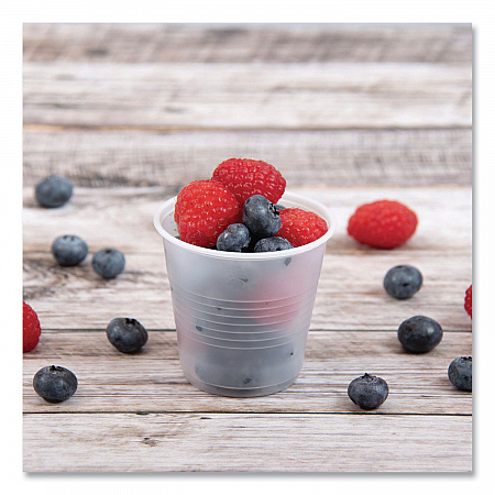 High-Impact Polystyrene Cold Cups, 3.5 oz, Plastic, Translucent, 100/Sleeve, 25 Sleeves/Carton (Y35)