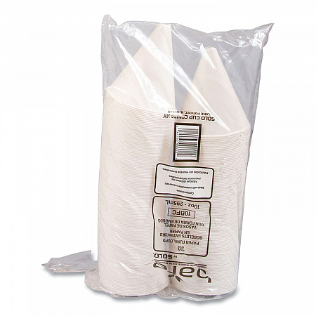 Bare Eco-Forward Treated Paper Funnel Cups, ProPlanet Seal, 10 oz, White, 250/Bag, 4 Bags/Carton (10BFC)
