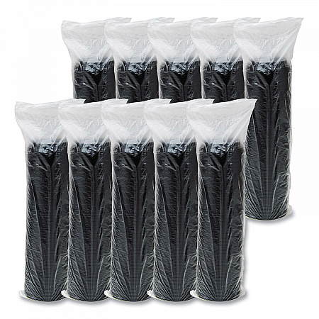 Cappuccino Dome Sipper Lids, Fits 12 oz to 24 oz Hot Cups, Plastic, Black, 100/Pack, 10 Packs/Carton (16ELBLK)
