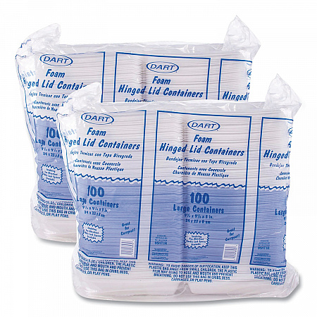 Foam Hinged Lid Containers, 9.25 x 9.5 x 3, 200/Carton (95HT1R)