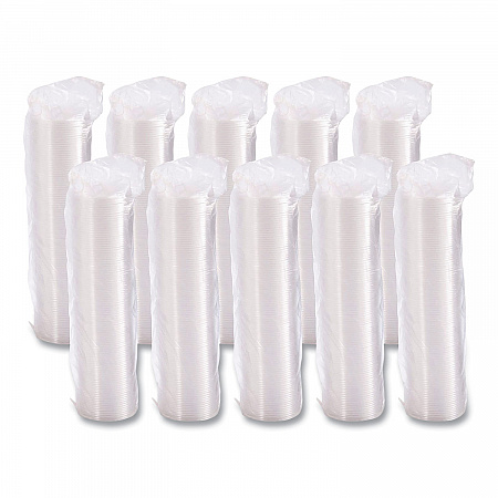 Non-Vented Cup Lids, Fits 10 oz to 14 oz Hot Cups/6 oz to 8 oz Food Containers/6 oz Bowls; Plastic, Clear, 1,000/Carton (12CLR)