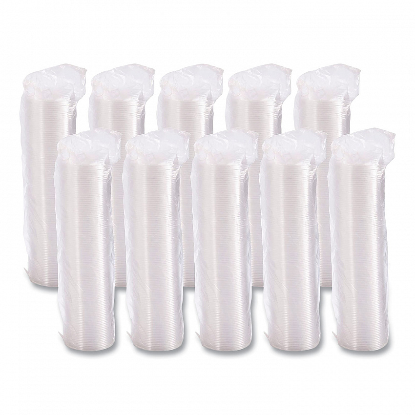 Non-Vented Cup Lids, Fits 10 oz to 14 oz Hot Cups/6 oz to 8 oz Food Containers/6 oz Bowls; Plastic, Clear, 1,000/Carton (12CLR)
