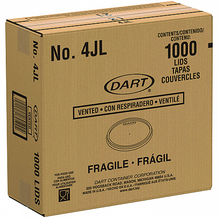 Plastic Lids, Vented, Fits 4 oz Hot Cups, Translucent, 100/Pack, 10 Packs/Carton (4JL)