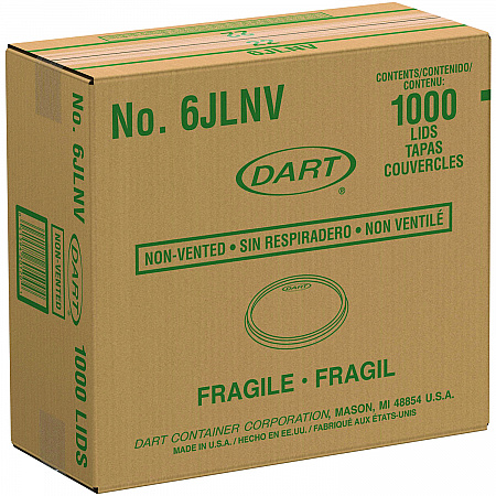 Non-Vented Cup Lids, Fits 6 oz Hot Cups/2 oz to 4 oz Food Containers, Plastic, Translucent, 1,000/Carton (6JLNV)