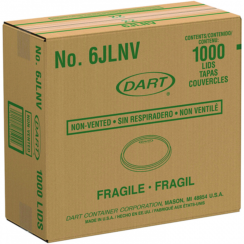Non-Vented Cup Lids, Fits 6 oz Hot Cups/2 oz to 4 oz Food Containers, Plastic, Translucent, 1,000/Carton (6JLNV)