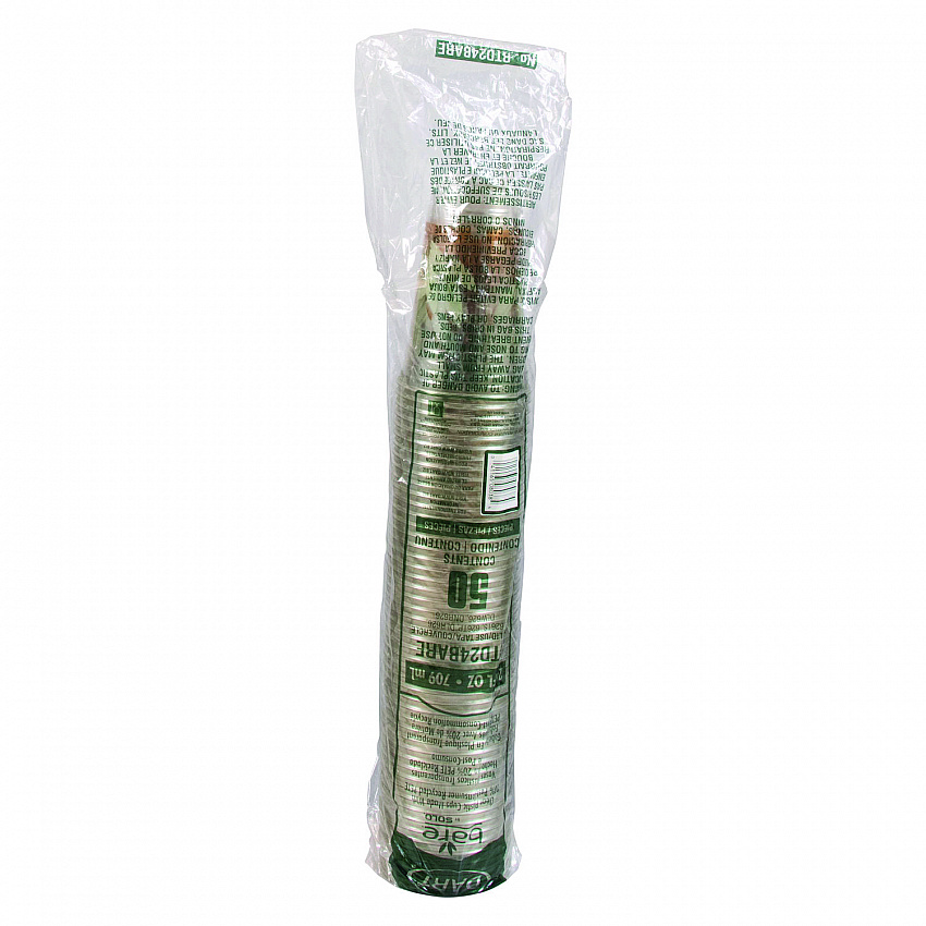 Bare Eco-Forward RPET Cold Cups, 24 oz, Plastic, Clear/Green/Orange, 50/Pack, 12 Packs/Carton (RTD24BARE)