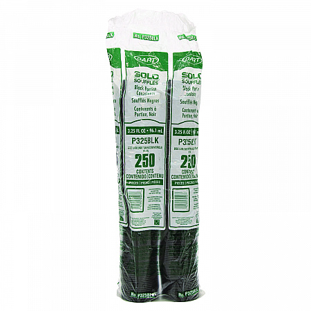 Polystyrene Portion Cups, 3.25 oz, Plastic, Black, 250/Bag, 10 Bags/Carton (P325BLK)