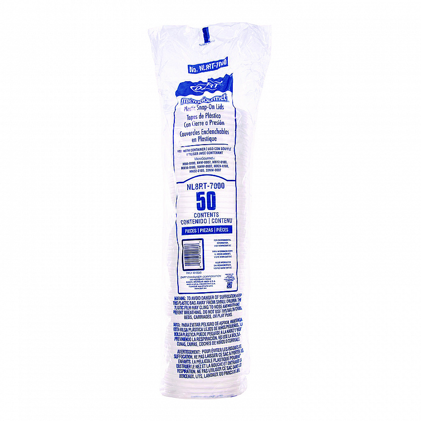 Conex Deli Container Lid, Clear, Plastic, 500/Carton (NL8RT7000)