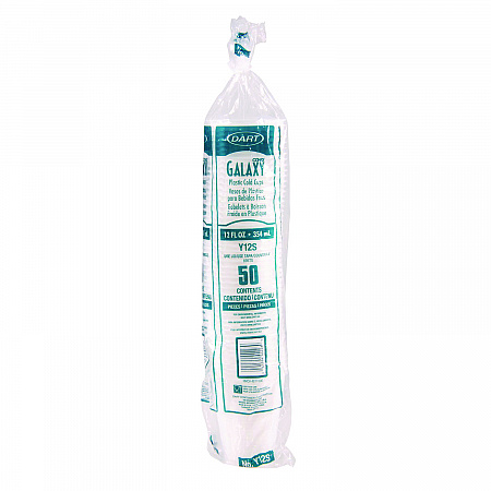 High-Impact Polystyrene Squat Cold Cups, 12 oz, Plastic, Translucent, 50/Pack (Y12SPK)
