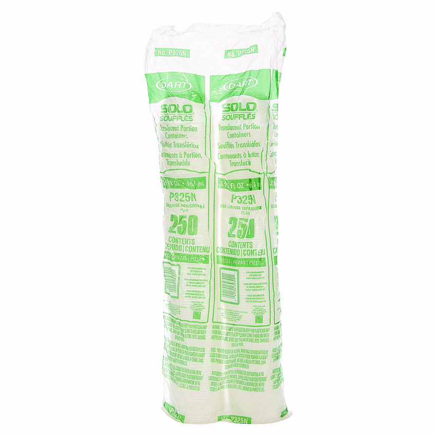 Polystyrene Portion Cups, 3.25 oz, Plastic, Translucent, 250/Bag, 10 Bags/Carton (P325N)