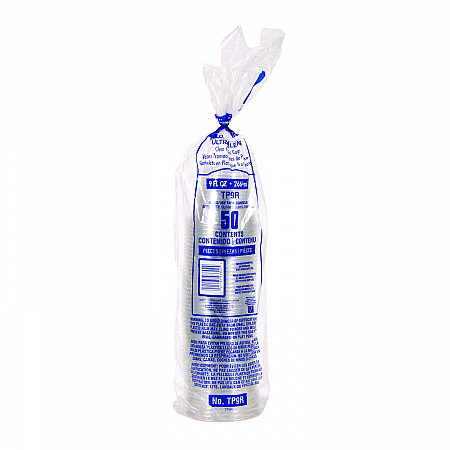 Ultra Clear PET Cups, Squat, 9 oz, Plastic, 50/Bag, 20 Bags/Carton (TP9R)