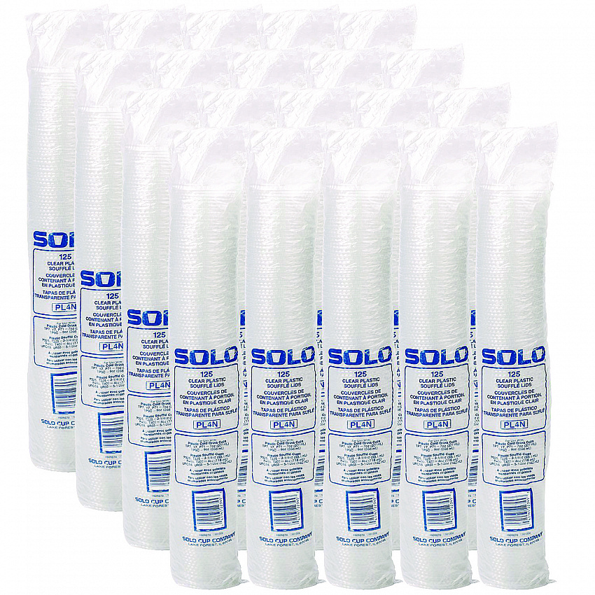 Portion/Souffle Cup Lids, Fits 3.25 oz to 9 oz Portion Cups, Plastic, Clear, 125/Pack, 20 Packs/Carton (PL4N)