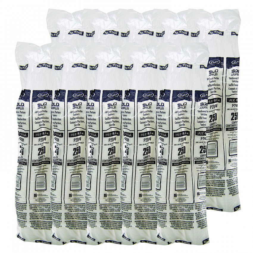 Polystyrene Portion Cups, 2 oz, Plastic, Translucent, 250/Bag, 10 Bags/Carton (P200N)