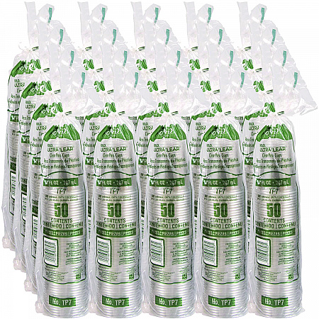 Ultra Clear PETE Cold Cups, 7 oz, Plastic, Clear, 50/Pack (TP7PK)