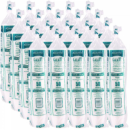 High-Impact Polystyrene Squat Cold Cups, 12 oz, Plastic, Translucent, 50/Pack (Y12SPK)