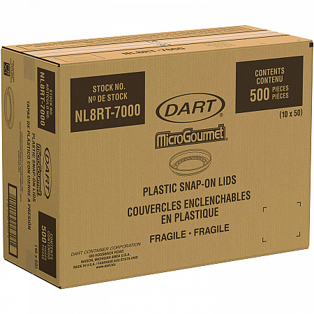Conex Deli Container Lid, Clear, Plastic, 500/Carton (NL8RT7000)