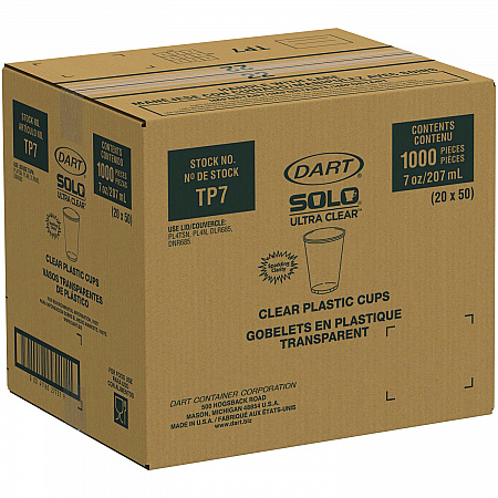 Ultra Clear PETE Cold Cups, 7 oz, Plastic, Clear, 50/Pack (TP7PK)