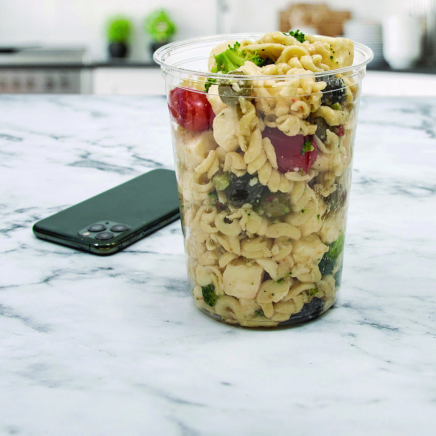 Microgourmet Plastic Deli Container, 32 oz, 4.7" Diameter x 5.7" h, Clear, 500/Carton (MN320100)