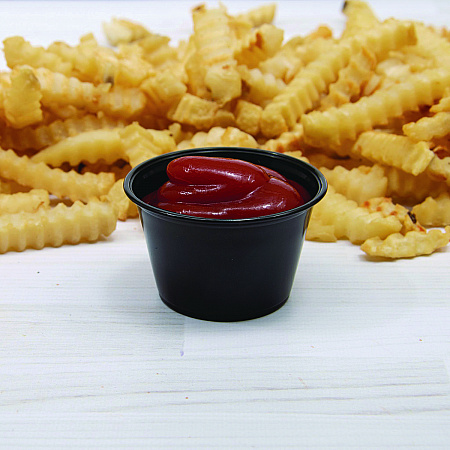 Polystyrene Portion Cups, 4 oz, Plastic, Black, 250/Bag, 10 Bags/Carton (P400BLK)