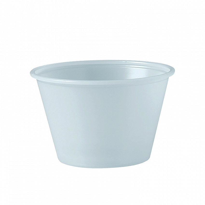 Polystyrene Portion Cups, 4 oz, Plastic, Translucent, 250/Bag, 10 Bags/Carton (P400N)