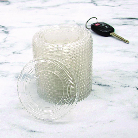 Portion/Souffle Cup Lids, Fits 3.25 oz to 9 oz Portion Cups, Plastic, Clear, 125/Pack, 20 Packs/Carton (PL4N)