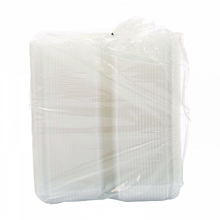 StayLock Clear Hinged Lid Containers, Oblong, 6.81 x 9.4 x 3.1, Plastic, 125/Bag, 2/Carton (C40UT1)
