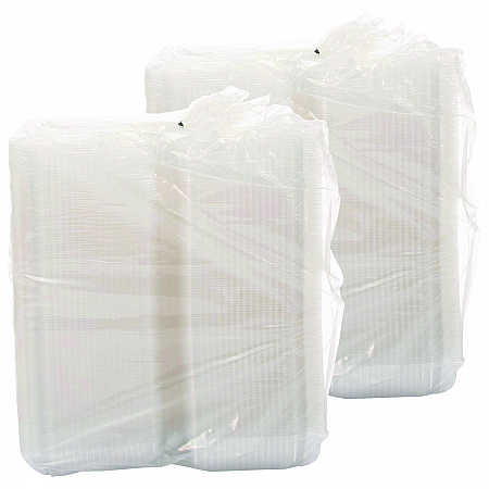 StayLock Clear Hinged Lid Containers, Oblong, 6.81 x 9.4 x 3.1, Plastic, 125/Bag, 2/Carton (C40UT1)