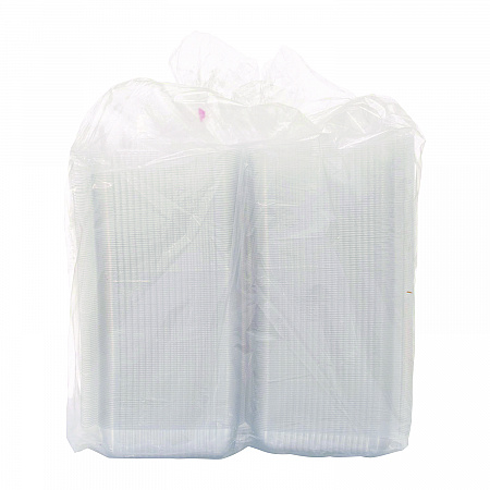 StayLock Clear Hinged Lid Containers, 7.8 x 8.3 x 3, Clear, Plastic, 125/Bag, 2 Bags/Carton (C51UT1)