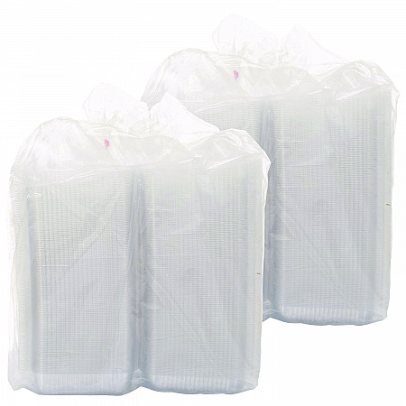 StayLock Clear Hinged Lid Containers, 7.8 x 8.3 x 3, Clear, Plastic, 125/Bag, 2 Bags/Carton (C51UT1)