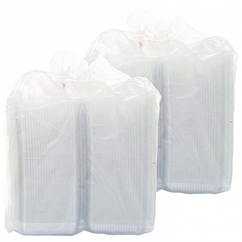 StayLock Clear Hinged Lid Containers, 7.8 x 8.3 x 3, Clear, Plastic, 125/Bag, 2 Bags/Carton (C51UT1)