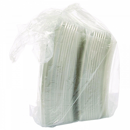 StayLock Clear Hinged Lid Containers, 8.6 x 9 x 3, Clear, Plastic, 100/Pack, 2 Packs/Carton (C55UT1)