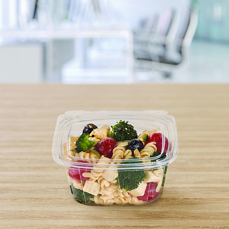 ClearPac SafeSeal Tamper-Resistant/Evident Containers, Flat Lid, 16 oz, Clear, Plastic, 100/Bag, 2 Bags/Carton (CH16DEF)