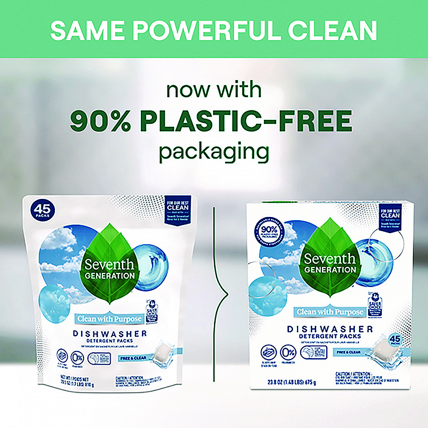 Natural Automatic Dishwasher Detergent Packs, Free and Clear, 45 Powder Packets/Box (45180EA)