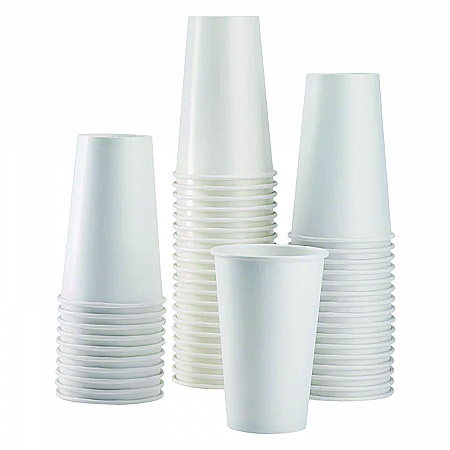 Double Poly Paper Cold Cups, 16 oz, White, 1,000/Carton (CKCP16W)