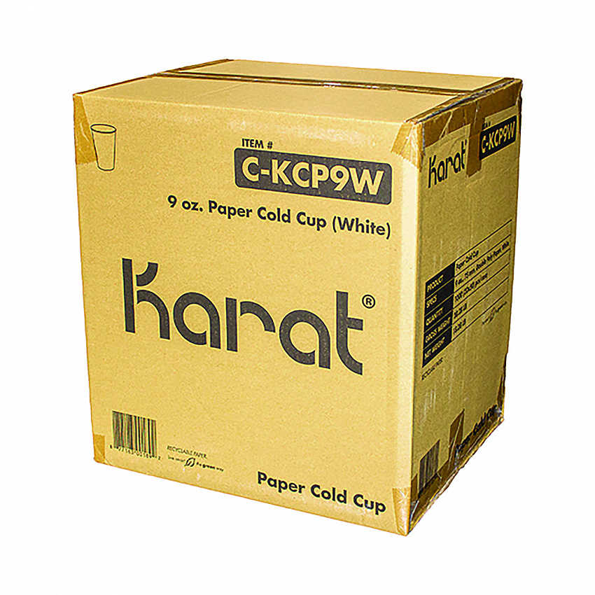 Double Poly Paper Cold Cups, 9 oz, White, 1,000/Carton (CKCP9W)
