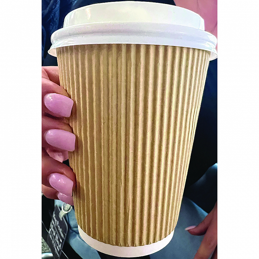 Ripple Hot Cups, 12 oz, Paper, Kraft/White, 500/Carton (CKRC512)