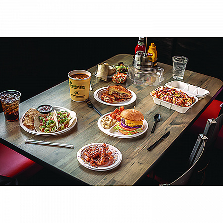 EarthChoice PFAS Free Compostable Dinnerware, Plate, Sugarcane, 10.25