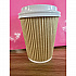 Ripple Hot Cups, 8 oz, Paper, Kraft/White, 500/Carton (CKRC508)