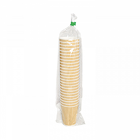 Ripple Hot Cups, 8 oz, Paper, Kraft/White, 500/Carton (CKRC508)