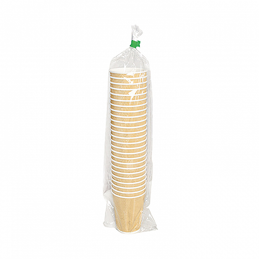 Ripple Hot Cups, 8 oz, Paper, Kraft/White, 500/Carton (CKRC508)