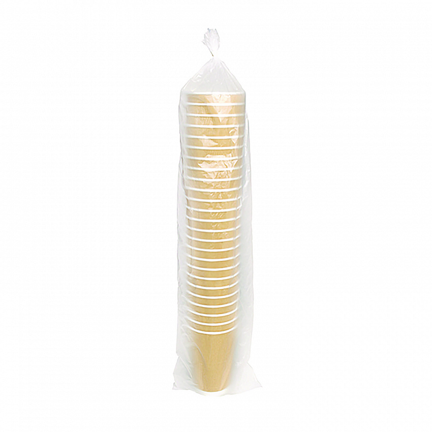 Ripple Hot Cups, 16 oz, Paper, Kraft/White, 500/Carton (CKRC516)