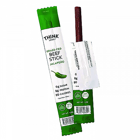 Jalapeno 100% Grass-Fed Beef Sticks, 1 oz Individually Wrapped Sticks, 20/Carton (33700003)