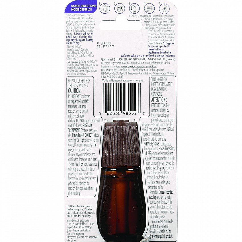 Essential Mist Refill, Lavender and Almond Blossom, 0.67 oz Bottle, 6/Carton (98552)