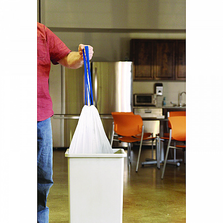 Drawstring Trash Bags, Drawstring, 13 gal, 24