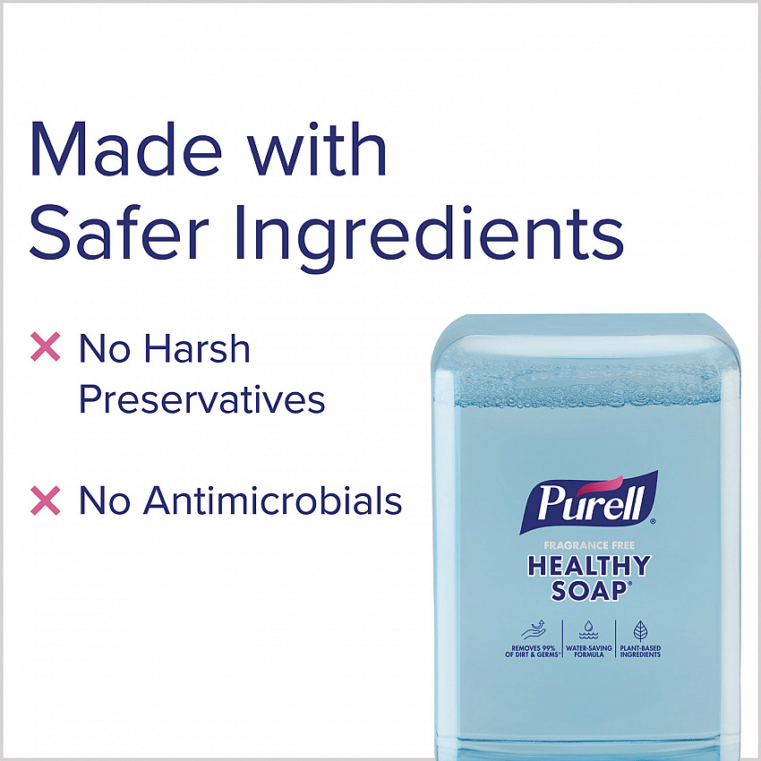 HEALTHY SOAP with CLEAN RELEASE Technology Refill, For ES10 Dispensers, Fragrance-Free, 1,200 mL, 2/Carton (838502CT)